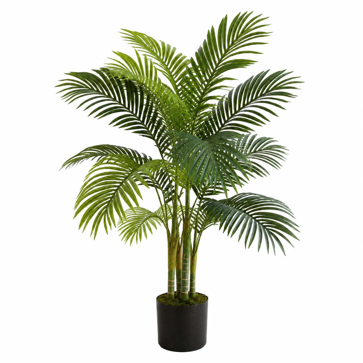 Palmier artificiel 180 cm feuillage vert en plastique décoratif intérieur