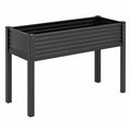 Jardinière surélevée 100 x 40 x 80 cm en acier noir pour jardin et balcon