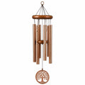 Carillon à vent 90 cm en métal cuivré et bois avec pendentif arbre décoratif