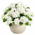 Plante artificielle en pot 55 cm hortensia blanc et vert décoration intérieure