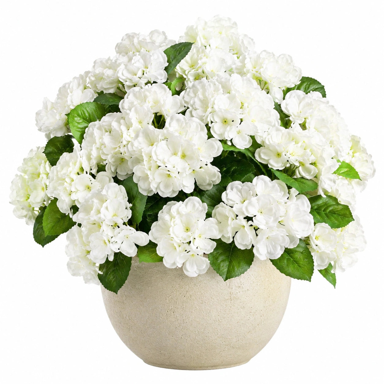 Plante artificielle en pot 55 cm hortensia blanc et vert décoration intérieure