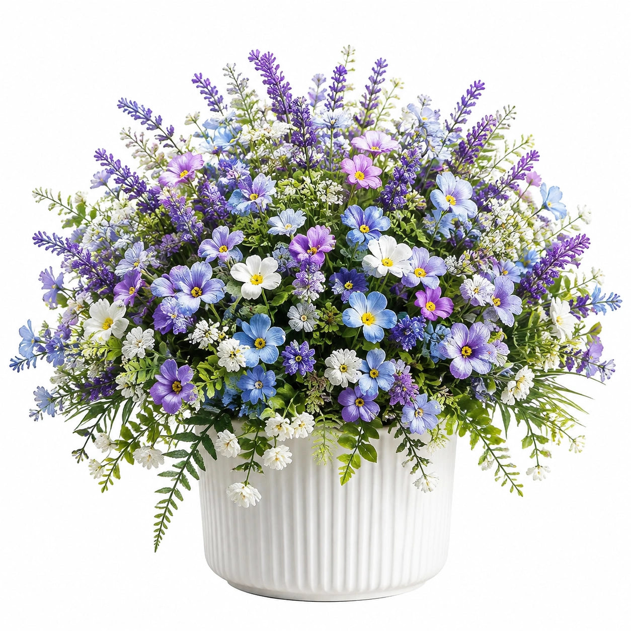 Plante artificielle en pot 45 cm fleurs multicolores feuillage décoratif intérieur