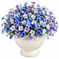 Plante fleurie artificielle 52 cm en plastique bleu violet blanc pour décoration intérieure
